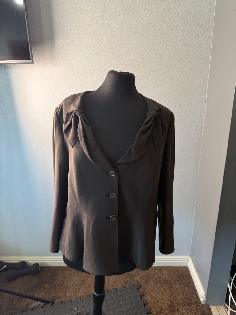 Armani Collezioni Dark Brown Button Front Blazer